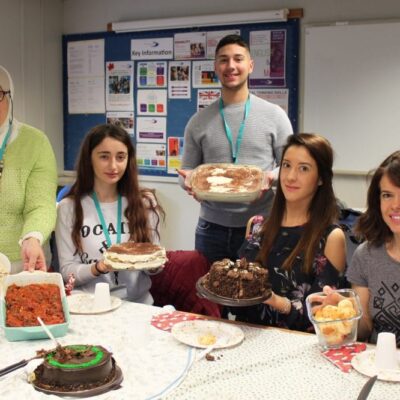 ESOL students (left to right) Laila Aboughazalia, Aurelia Iona Gheaburcu, Daniel De Nicolo, Miroslava Mihaylova and Andrea Chaver Renno