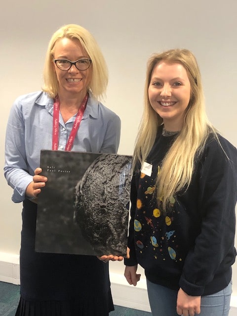 Apprentice Megan Kinch receiving her award for being the most enthusiastic apprentice of the day