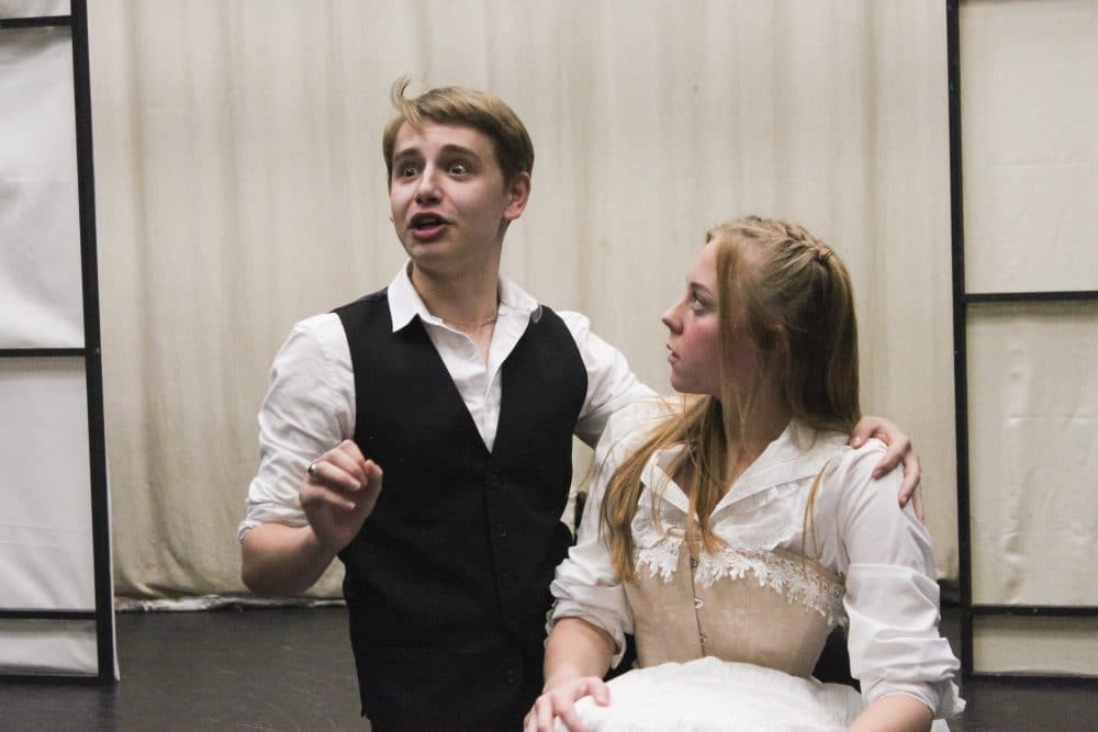 Acting students on set