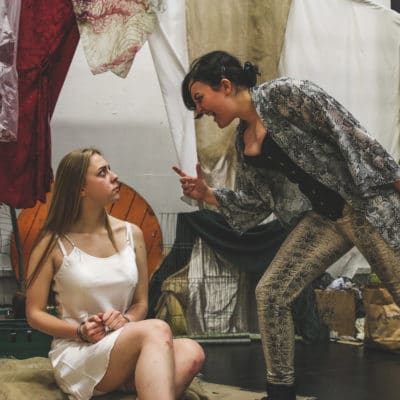 Acting students on the set of Pericles