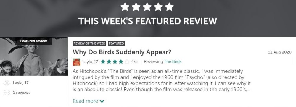 Film review from Into Film website