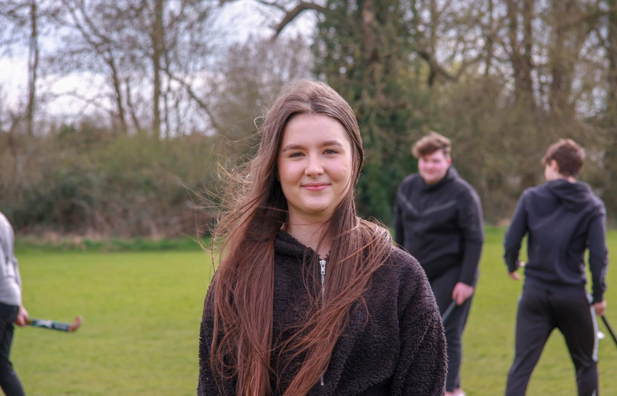 Student looking at camera at Stratford-Upon-Avon College