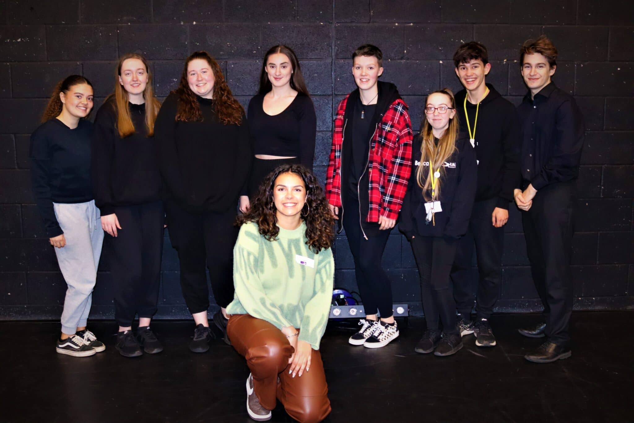 Olivia with the students
