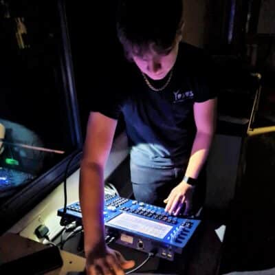 Camron at lighting desk