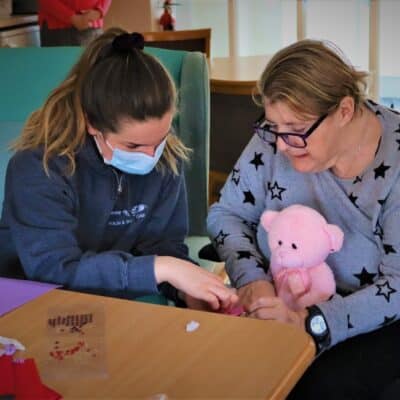 Leanne with resident