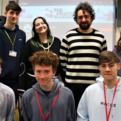 Greg Mcleod with students
