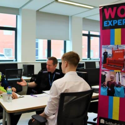 Public services student having a mock interview