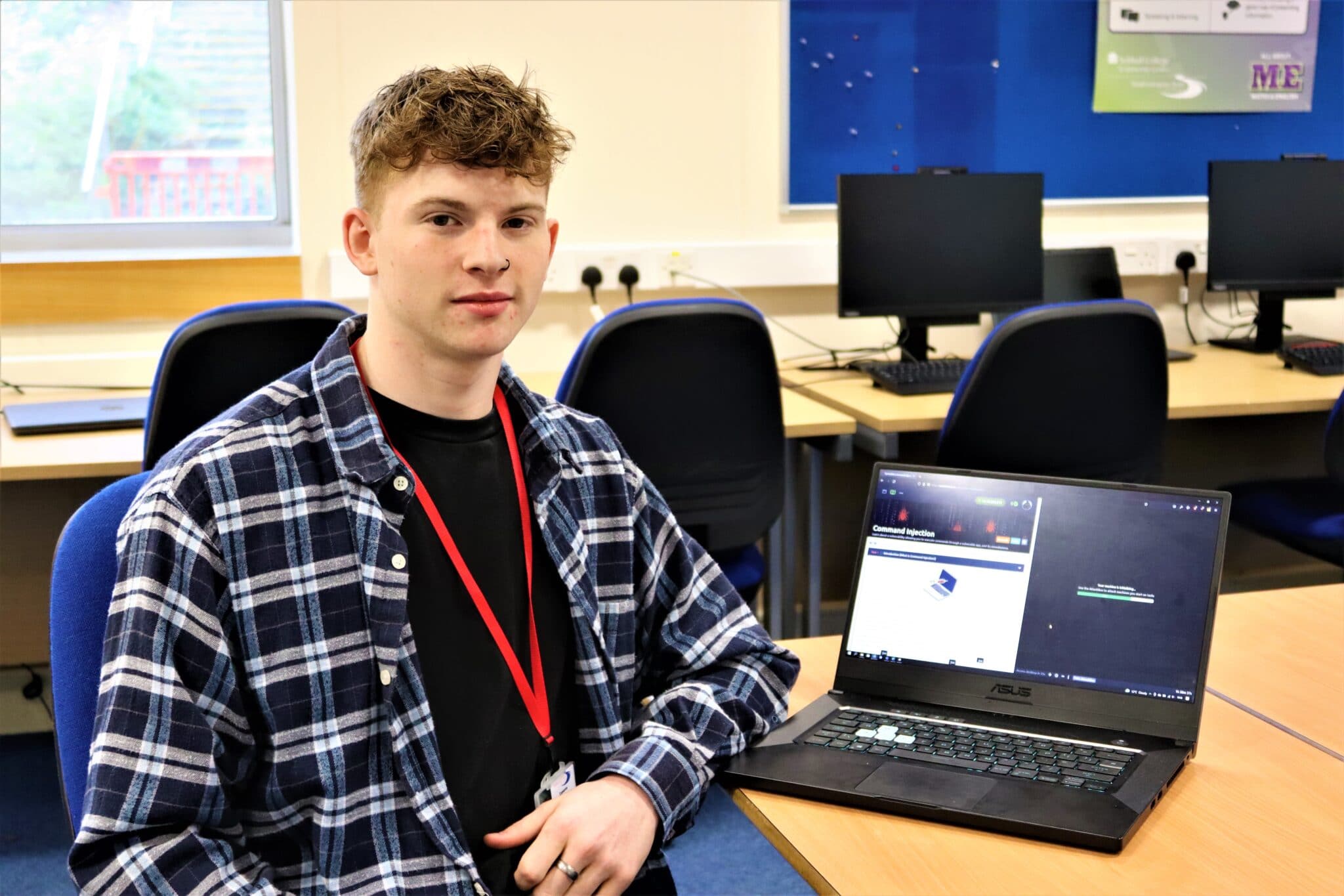 Cameron Roberts with computer