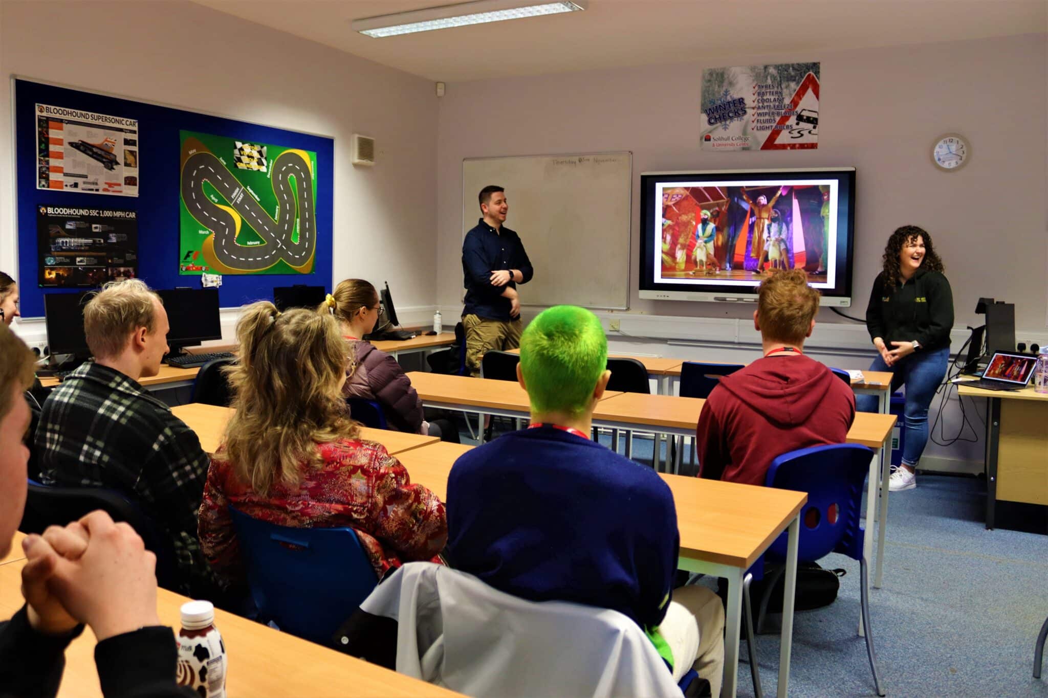 Joseph’s technicolour technicians visit college