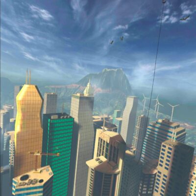 Plank experience - looking across the city
