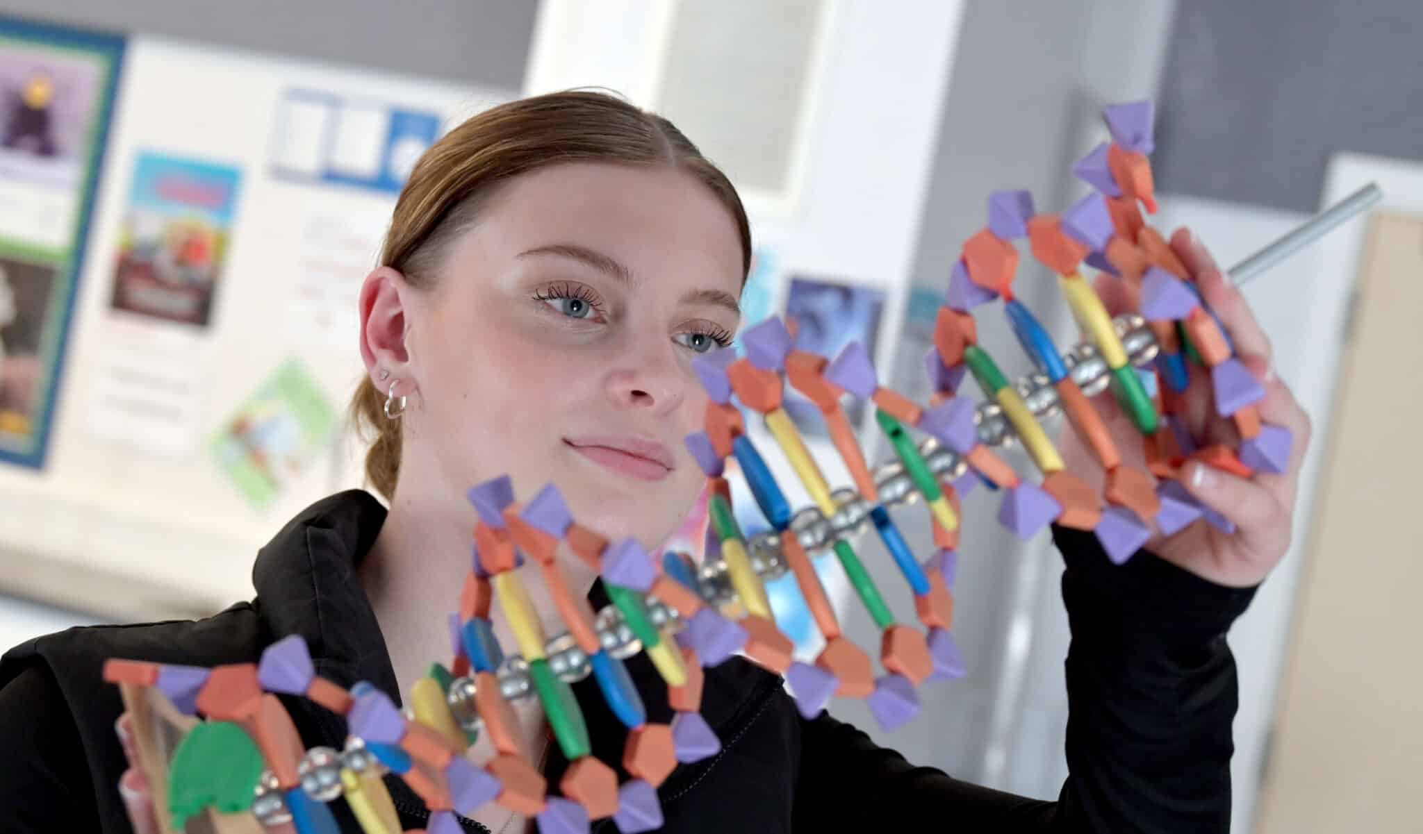 Health & Social Care student and DNA strip