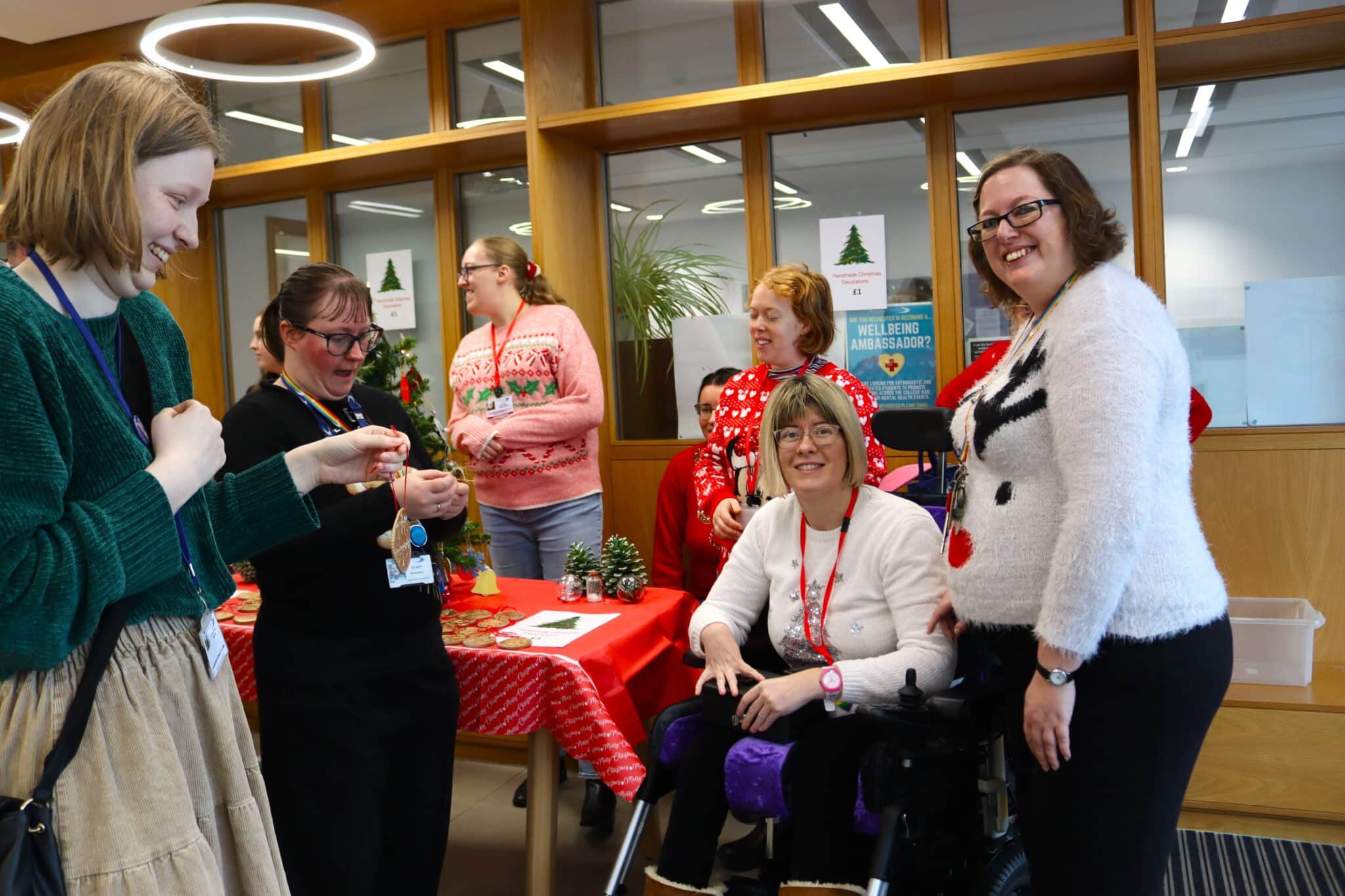 Foundation Learning students get into the Christmas business - students selling xmas items