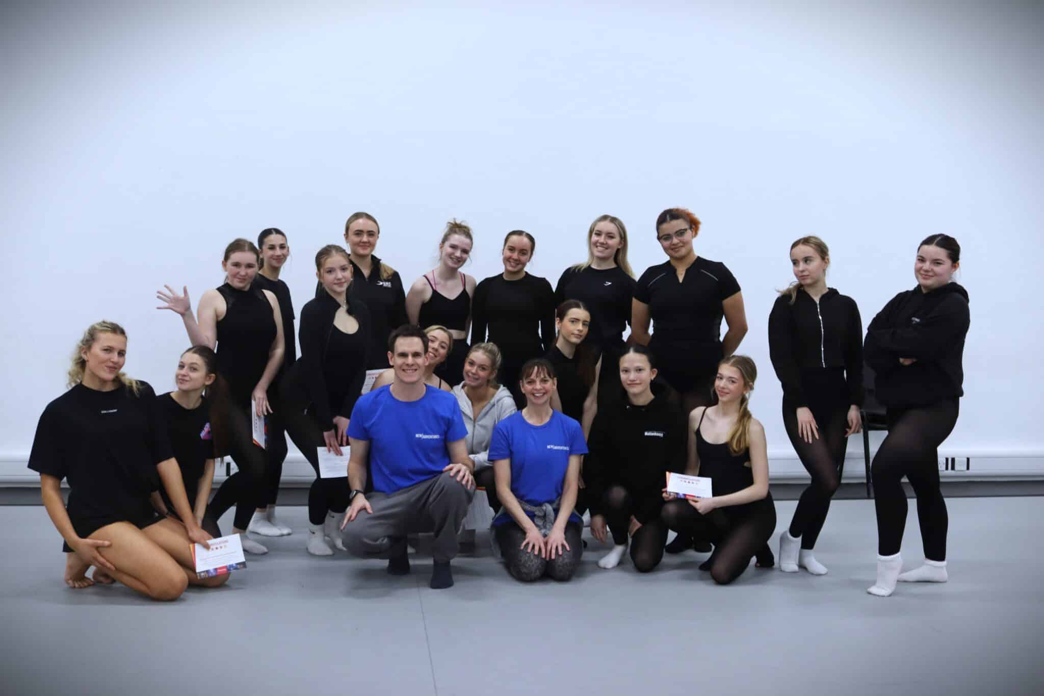 group photo when New Adventures visited for workshop
