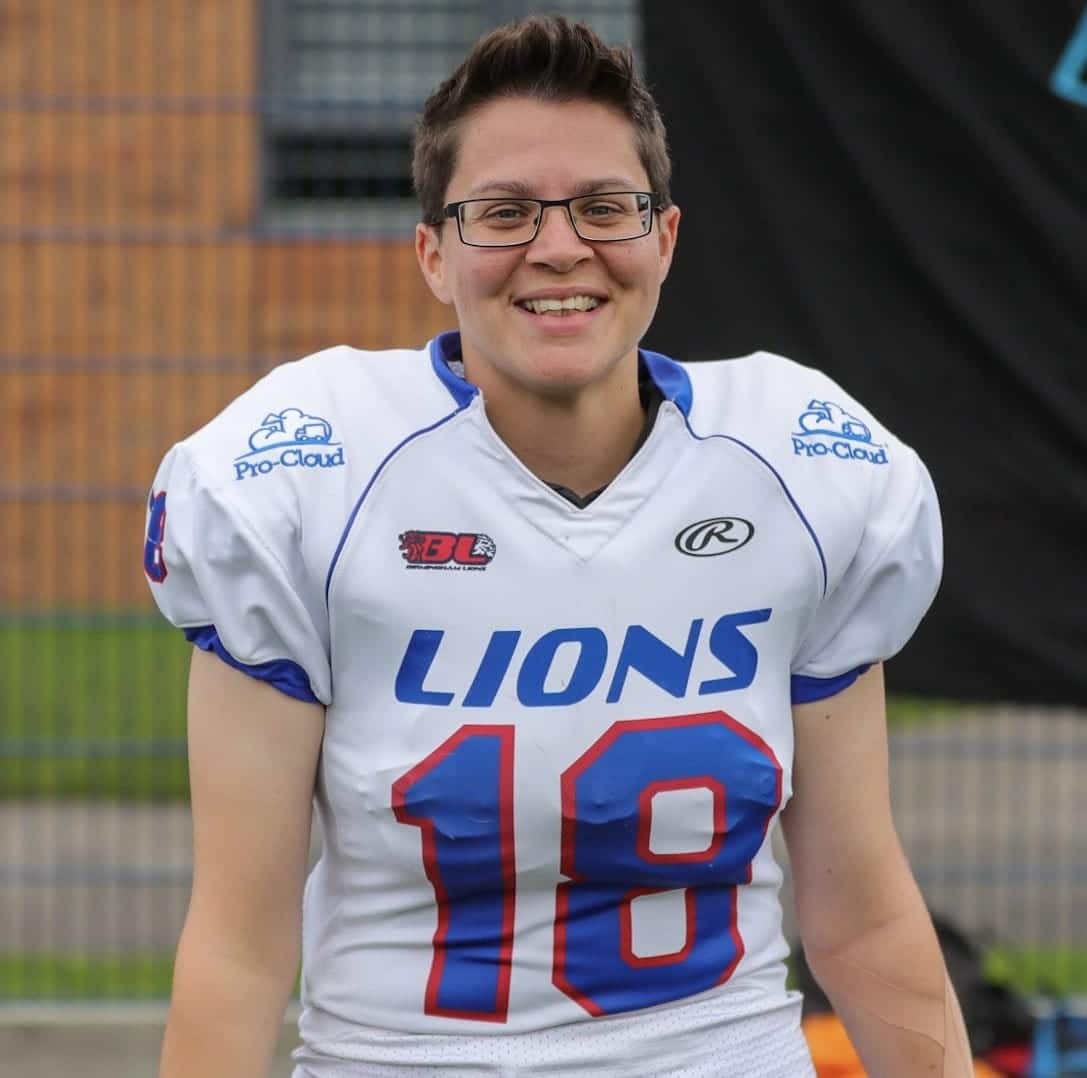 natalie parker in american football uniform