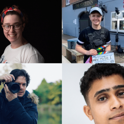students celebrating creative industry success