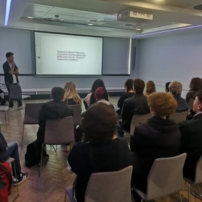students attending talk for the birmingham royal ballet