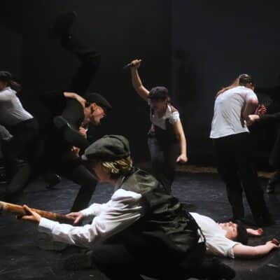 freeze frame of fight