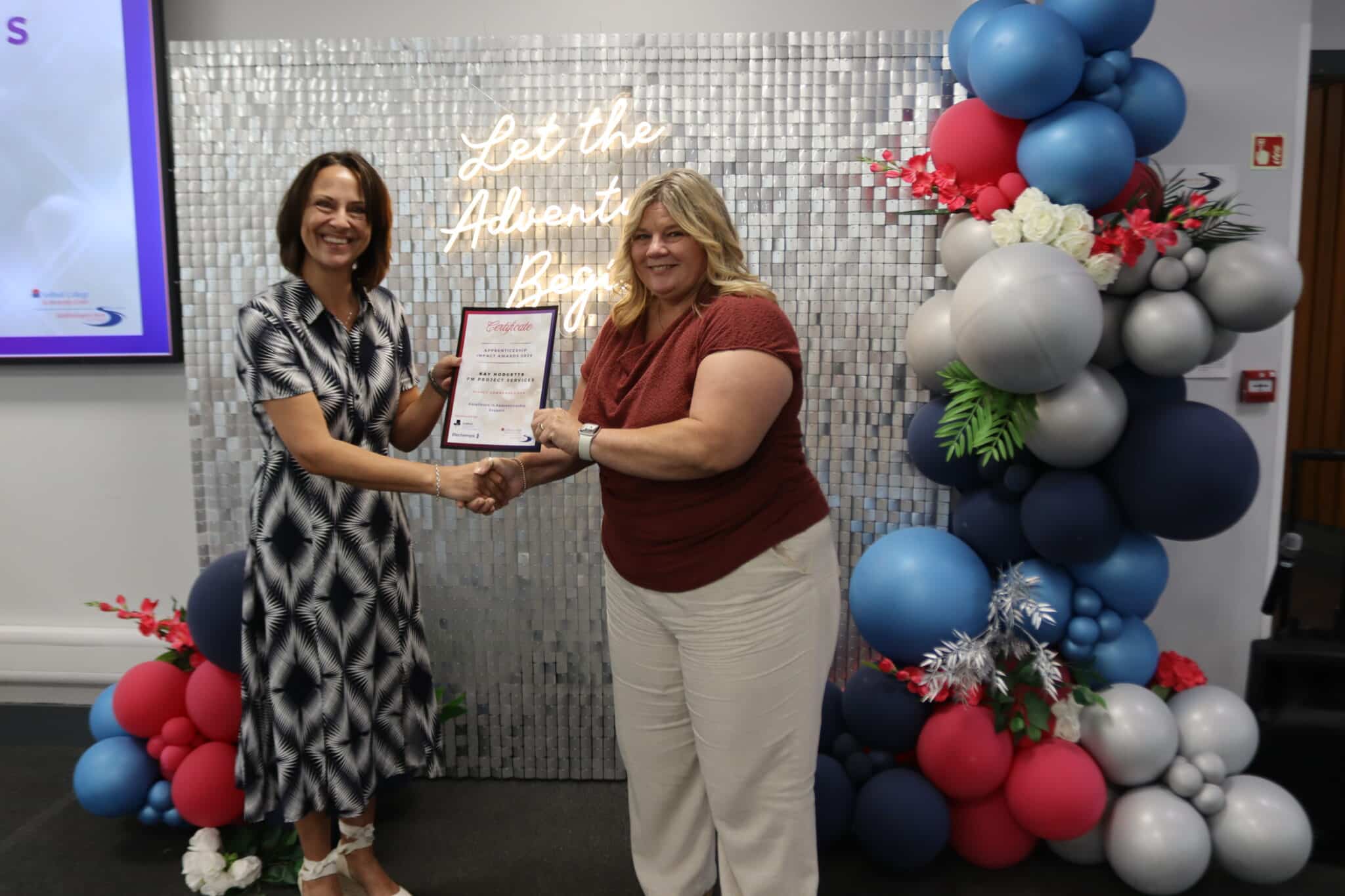 person receiving award