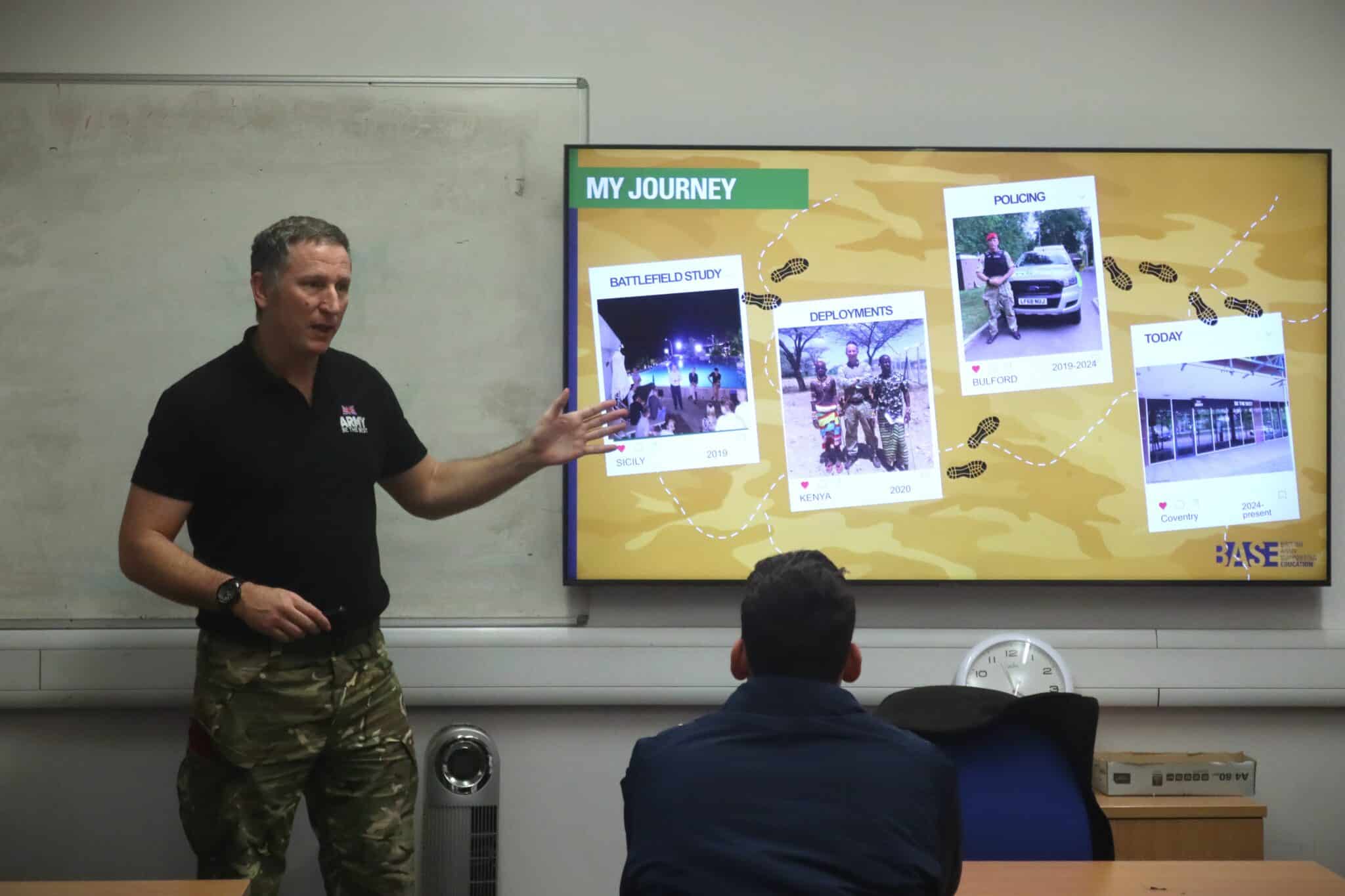 Sgt Paul Carey led a talk on life in the army