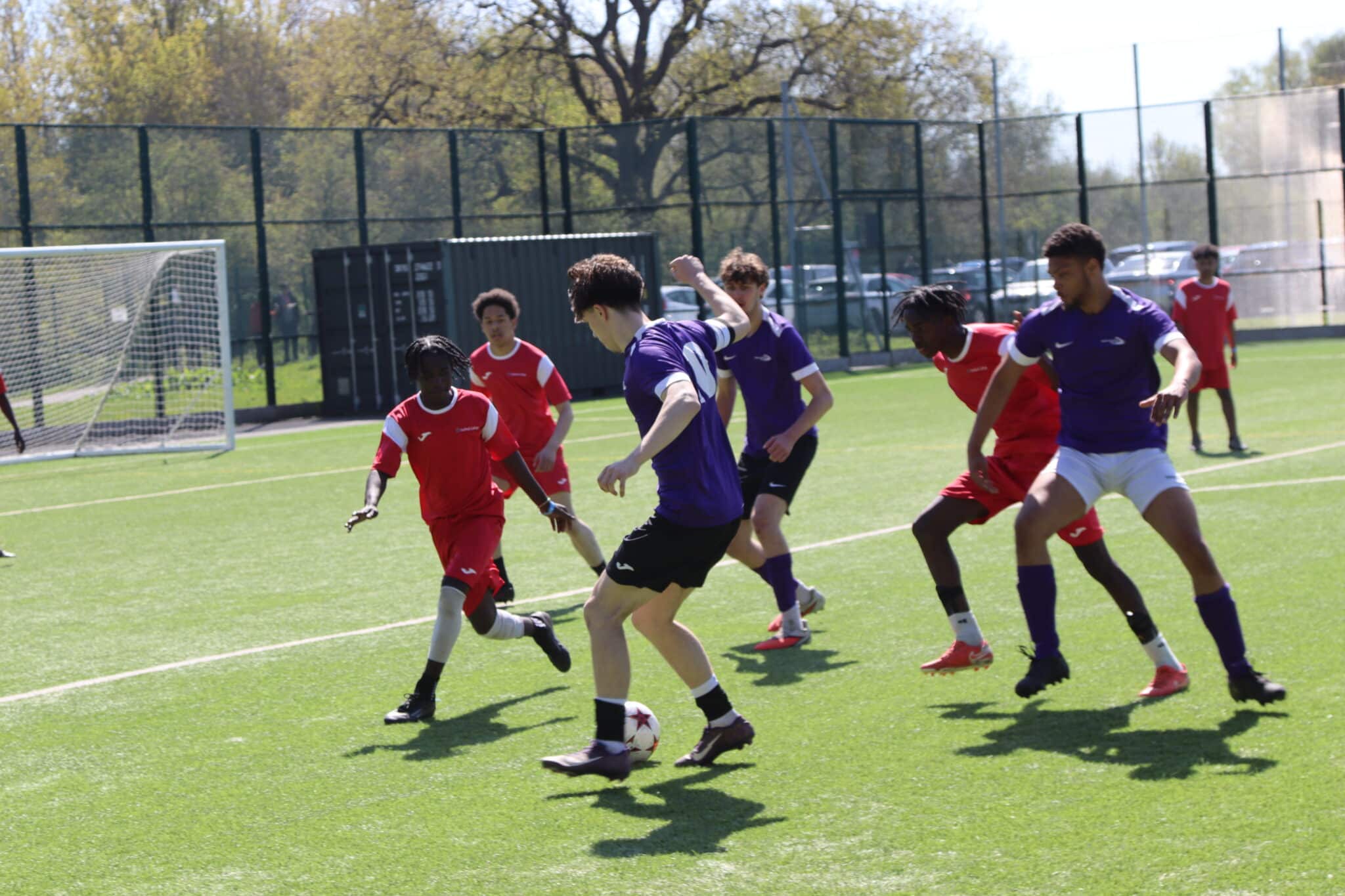 Stratford College students vs Solihull in Football match