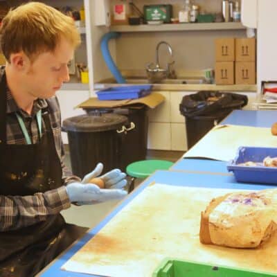 Supported interns using clay