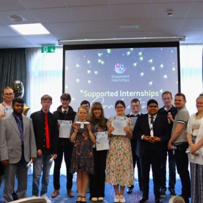 Supported Interns from the College celebrate graduation at Crowne Plaza